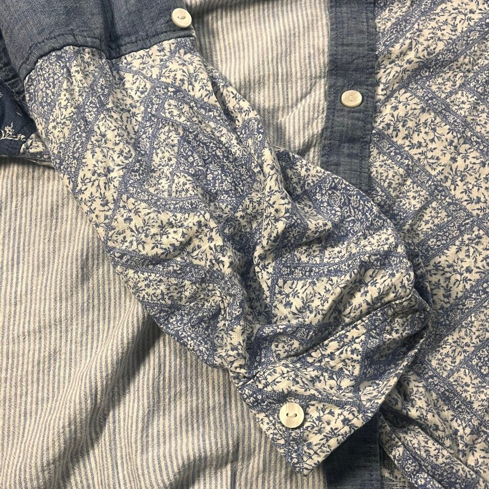 American Eagle Women Xxl Patchwork Button Up Shir… - image 5